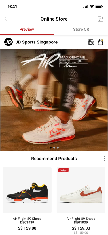 online store / Change Banner Image SCash screen