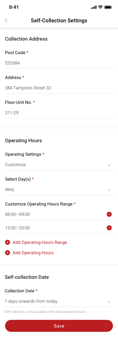 Store Settings / Transaction Settings / Self-Collection / Self-Collection Settings / customize SCash screen