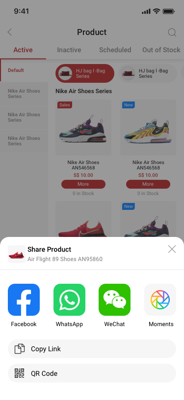 Company creator / product / share prpduct SCash screen