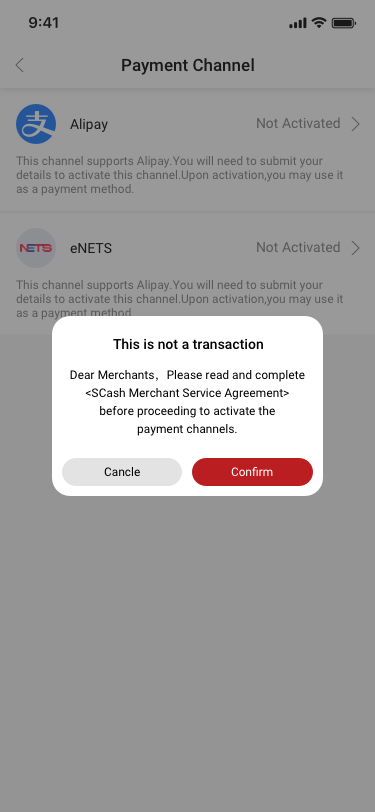 Payment Channel / This is not a transaction... SCash screen