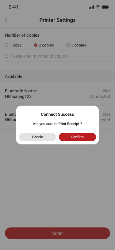 History / Order Details / (alipay) / print2 SCash screen
