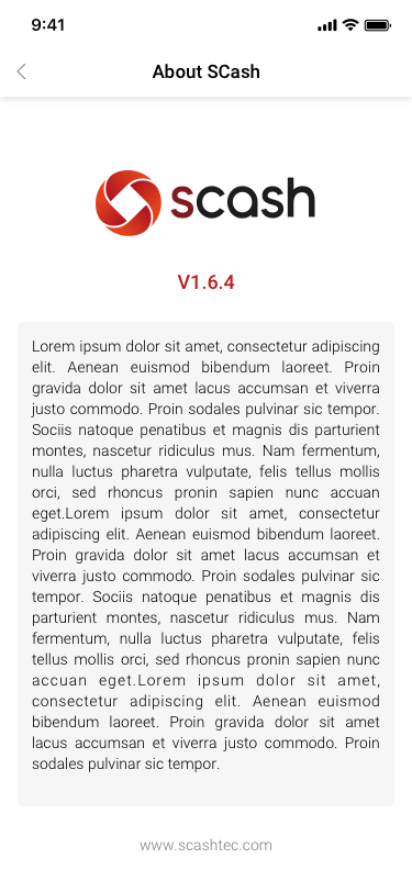 mypage / About SCash SCash screen