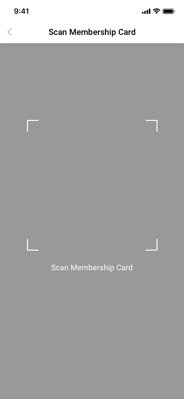 Scan VIP Card QR Code SCash screen