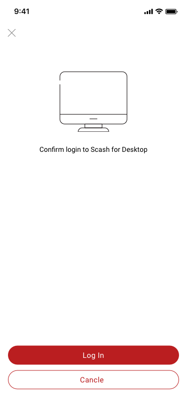 Scan Scash Web QR / confirm to logoin SCash screen
