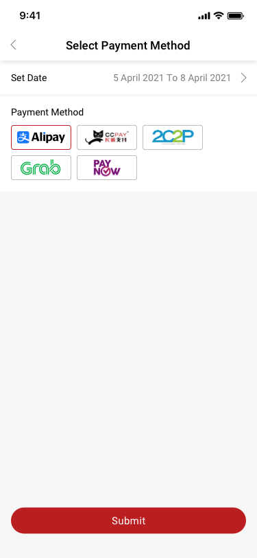 Payment method Seles / See more SCash screen