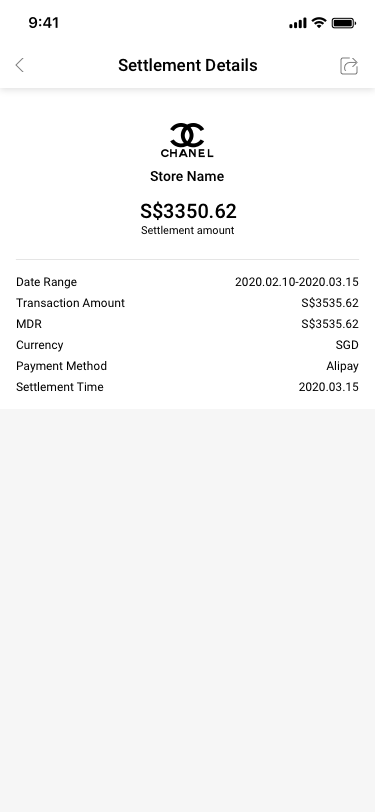 SCash Settlement Details